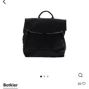 NWT BOTKIER New York Trigger Nylon Backpack Black Flap Travel Campus Bag